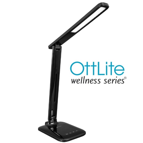 OttLite Wellness Series Slimline LED Desk Lamp, Black
